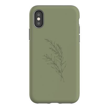Khaki Wattle Printed Phone Cases iPhone XS / Armoured by Typoflora - The Dairy