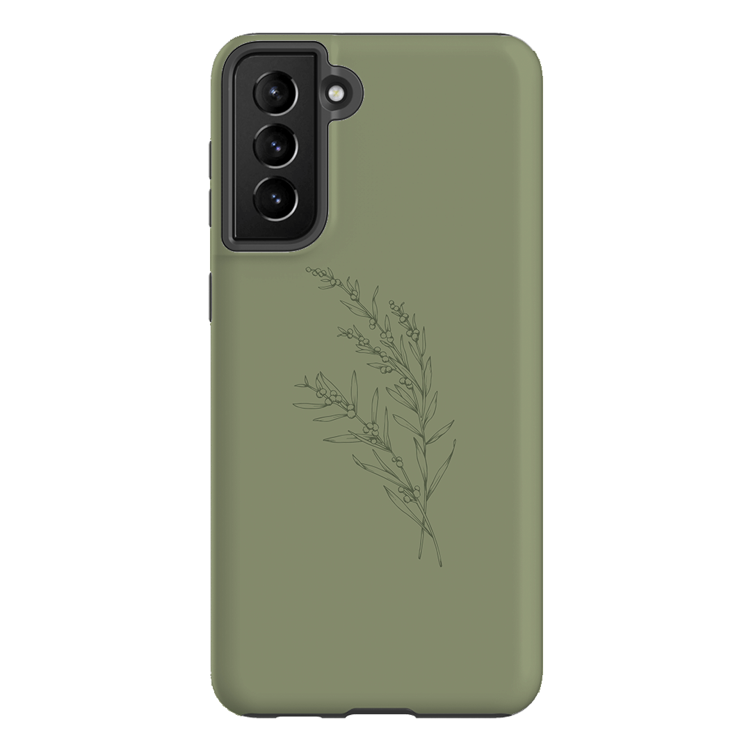 Khaki Wattle Printed Phone Cases Samsung Galaxy S21 Plus / Armoured by Typoflora - The Dairy
