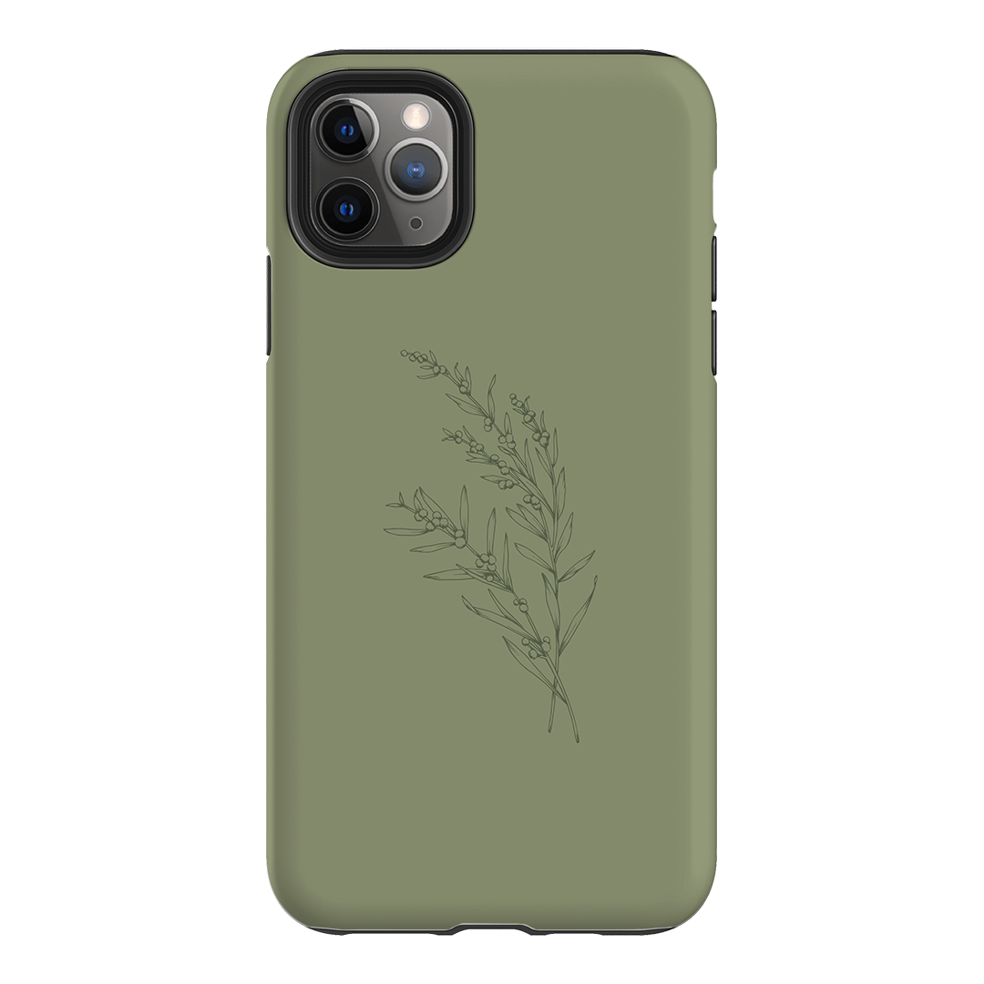 Khaki Wattle Printed Phone Cases iPhone 11 Pro Max / Armoured by Typoflora - The Dairy