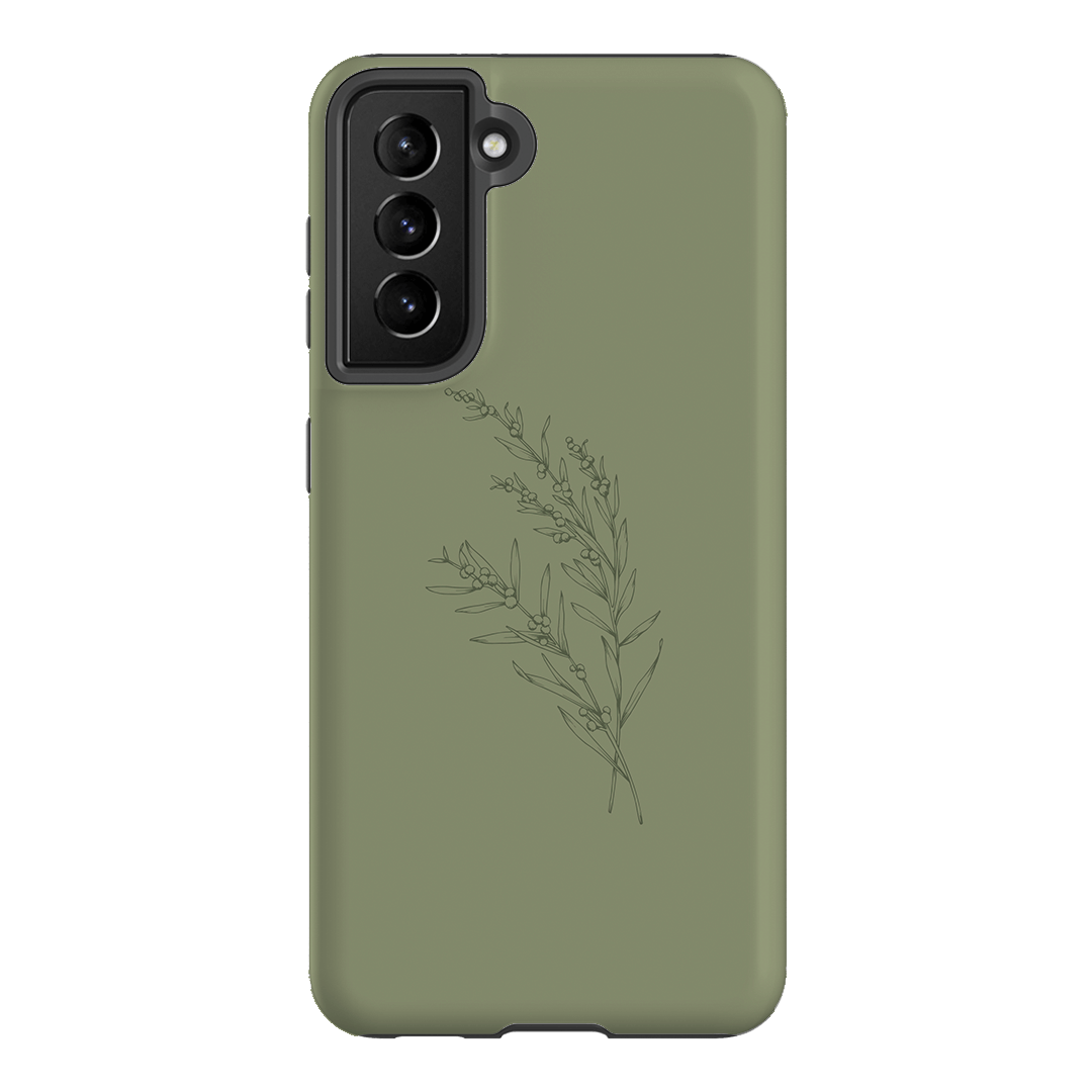 Khaki Wattle Printed Phone Cases Samsung Galaxy S21 / Armoured by Typoflora - The Dairy