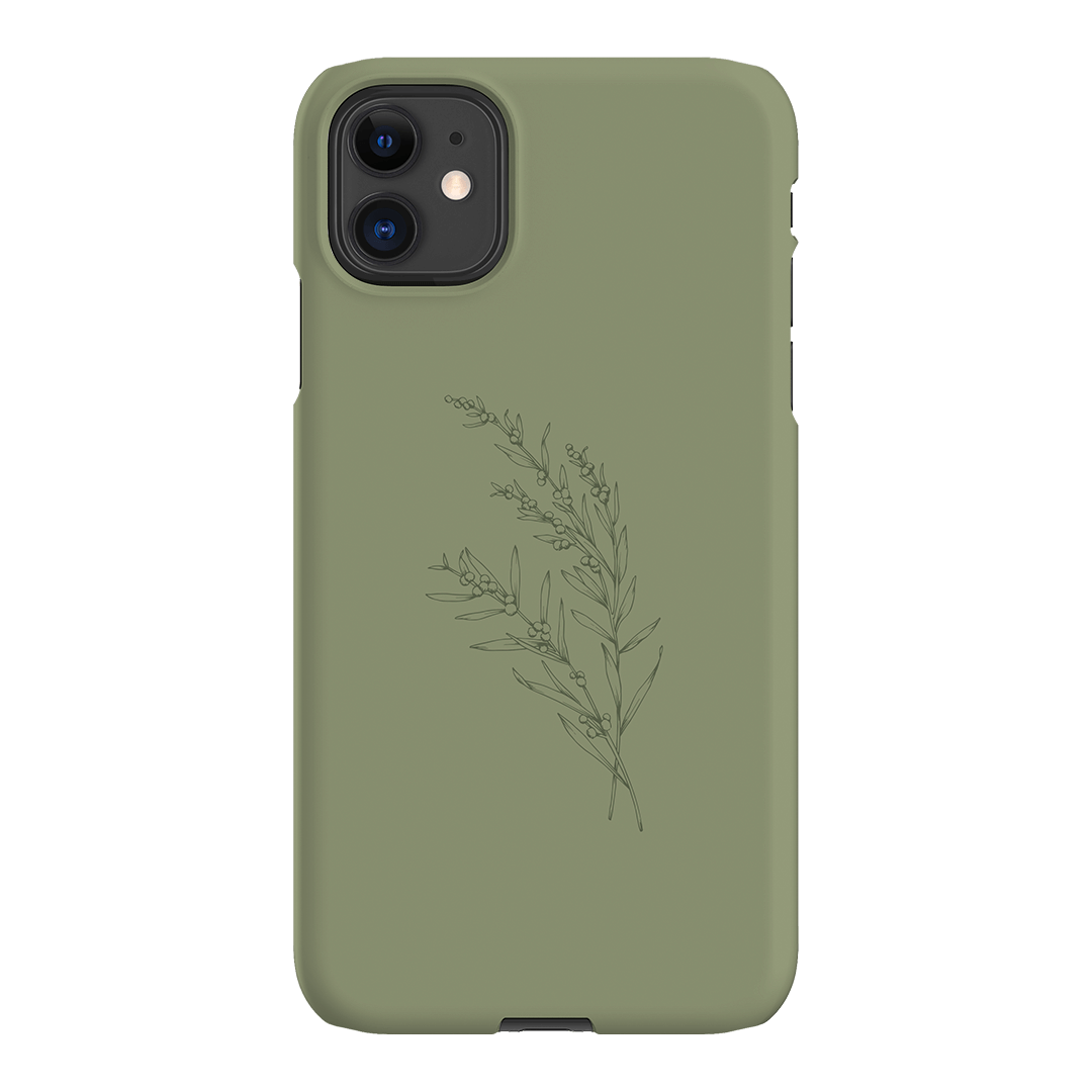 Khaki Wattle Printed Phone Cases iPhone 11 / Snap by Typoflora - The Dairy