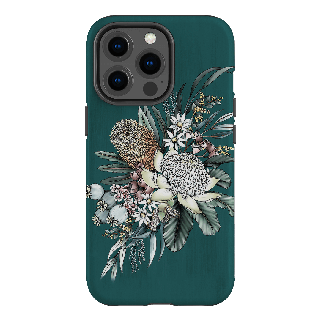 Teal Native Printed Phone Cases iPhone 13 Pro / Armoured by Typoflora - The Dairy