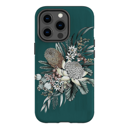 Teal Native Printed Phone Cases iPhone 13 Pro / Armoured by Typoflora - The Dairy